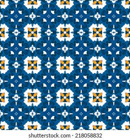 Seamless pattern illustration in traditional style - like Portuguese tiles