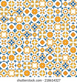 Seamless pattern illustration in traditional style - like Portuguese tiles