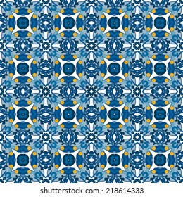 Seamless pattern illustration in traditional style - like Portuguese tiles