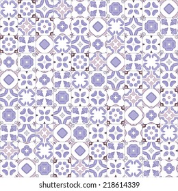 Seamless pattern illustration in traditional style - like Portuguese tiles