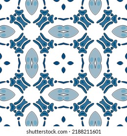 Seamless pattern illustration in traditional style - like Portuguese tiles

