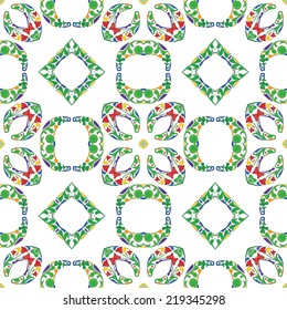 Seamless pattern illustration in traditional style - like Portuguese tiles