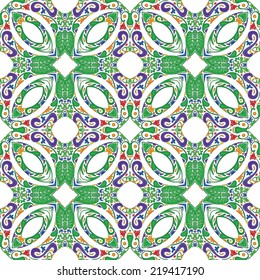 Seamless pattern illustration in traditional style - like Portuguese tiles