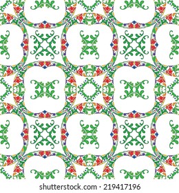 Seamless pattern illustration in traditional style - like Portuguese tiles