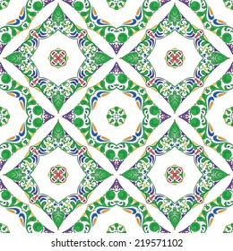 Seamless pattern illustration in traditional style - like Portuguese tiles