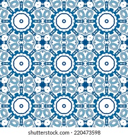 Seamless pattern illustration in traditional style - like Portuguese tiles