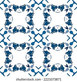 Seamless pattern illustration in traditional style - like Portuguese tiles
