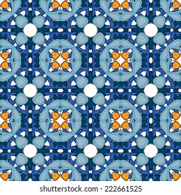Seamless pattern illustration in traditional style - like Portuguese tiles