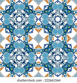 Seamless pattern illustration in traditional style - like Portuguese tiles