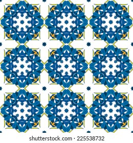 Seamless pattern illustration in traditional style - like Portuguese tiles