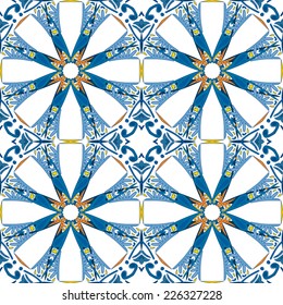 Seamless pattern illustration in traditional style - like Portuguese tiles