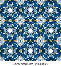 Seamless pattern illustration in traditional style - like Portuguese tiles
