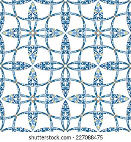 Seamless pattern illustration in traditional style - like Portuguese tiles