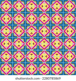 Seamless pattern illustration in traditional style - like Portuguese tiles.