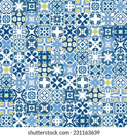 Seamless pattern illustration in traditional style - like Portuguese tiles