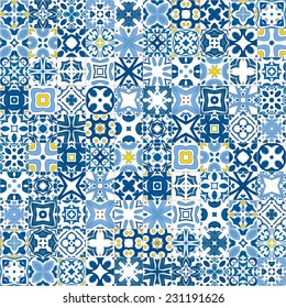 Seamless pattern illustration in traditional style - like Portuguese tiles