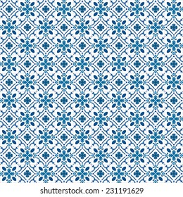 Ilustración de patrones sin inconvenientes en estilo tradicional - como las baldosas portuguesas