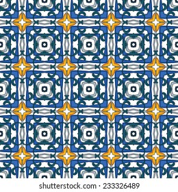 Seamless pattern illustration in traditional style - like Portuguese tiles