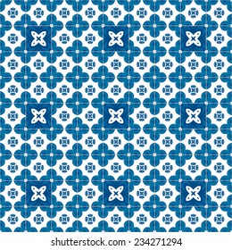 Seamless pattern illustration in traditional style - like Portuguese tiles