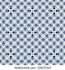 Ilustración de patrones sin inconvenientes en estilo tradicional - como las baldosas portuguesas