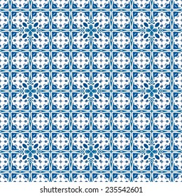 Seamless pattern illustration in traditional style - like Portuguese tiles