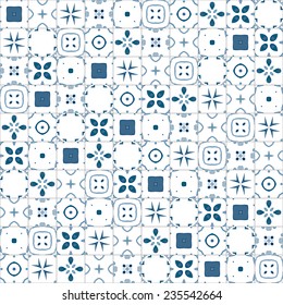 Seamless pattern illustration in traditional style - like Portuguese tiles
