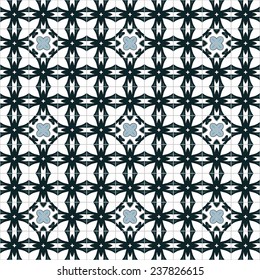 Seamless pattern illustration in traditional style - like Portuguese tiles