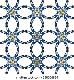 Seamless pattern illustration in traditional style - like Portuguese tiles