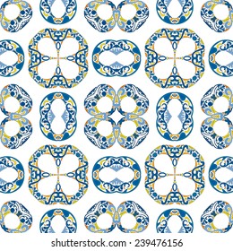 Seamless pattern illustration in traditional style - like Portuguese tiles