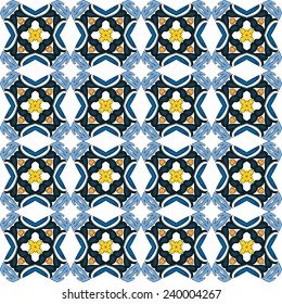 Seamless pattern illustration in traditional style - like Portuguese tiles