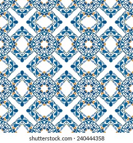 Seamless pattern illustration in traditional style - like Portuguese tiles