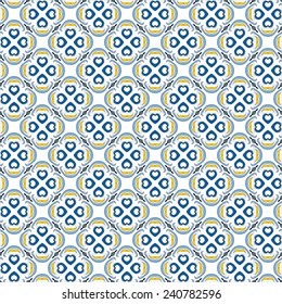 Seamless pattern illustration in traditional style - like Portuguese tiles