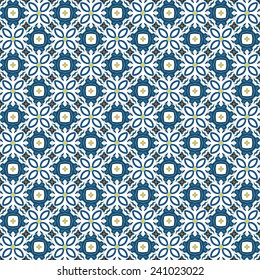 Seamless pattern illustration in traditional style - like Portuguese tiles
