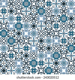 Seamless pattern illustration in traditional style - like Portuguese tiles