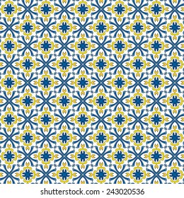 Seamless pattern illustration in traditional style - like Portuguese tiles