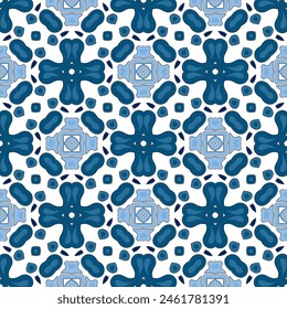Seamless pattern illustration in traditional style - like Portuguese tiles
