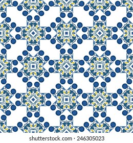 Seamless pattern illustration in traditional style - like Portuguese tiles