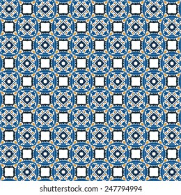 Seamless pattern illustration in traditional style - like Portuguese tiles