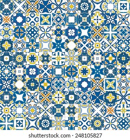 Seamless pattern illustration in traditional style - like Portuguese tiles