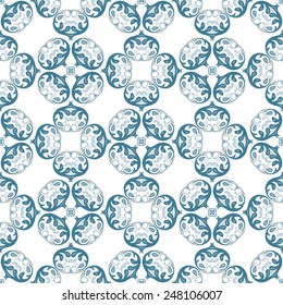 Seamless pattern illustration in traditional style - like Portuguese tiles