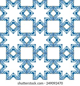 Seamless pattern illustration in traditional style - like Portuguese tiles