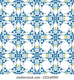 Seamless pattern illustration in traditional style - like Portuguese tiles