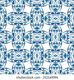 Seamless pattern illustration in traditional style - like Portuguese tiles