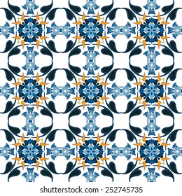 Seamless pattern illustration in traditional style - like Portuguese tiles