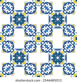 Nahtlose Mustergrafik im traditionellen Stil - inspiriert von portugiesischen Fliesen