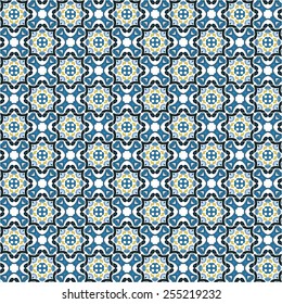 Seamless pattern illustration in traditional style - like Portuguese tiles