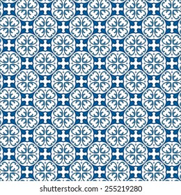 Seamless pattern illustration in traditional style - like Portuguese tiles