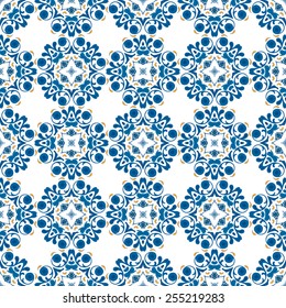 Seamless pattern illustration in traditional style - like Portuguese tiles