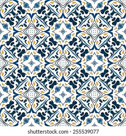 Seamless pattern illustration in traditional style - like Portuguese tiles