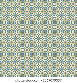 Seamless pattern illustration in traditional style - like Portuguese tiles.